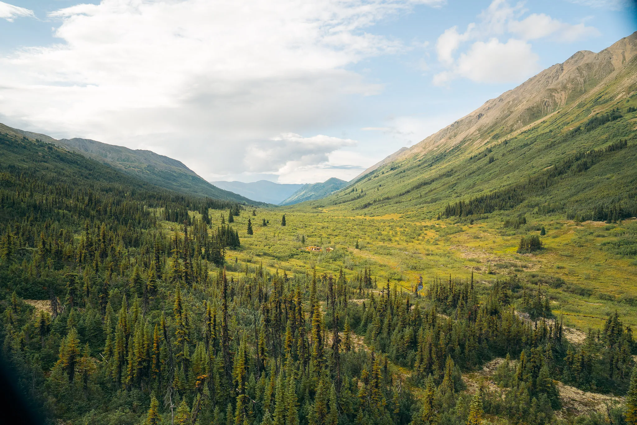 Valley view across the Justin property