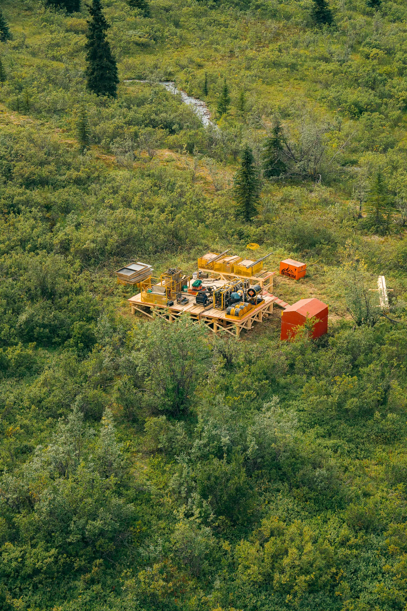 Aerial view of a drill pad