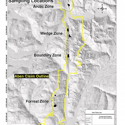 2016 Forrest Kerr, BC Sampling Zones Map